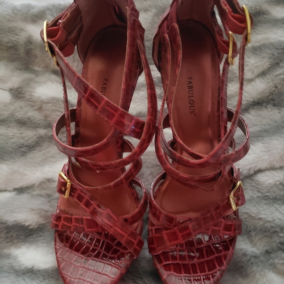 Just Fab by Jessie Red Snake Skin Print Heels 👠 😍 - Picture 3 of 11